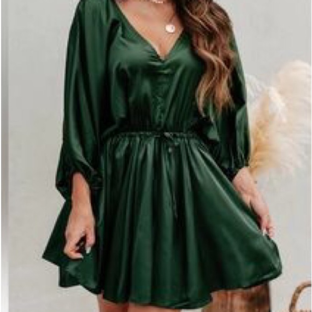Chic Forest Green Mini Dress